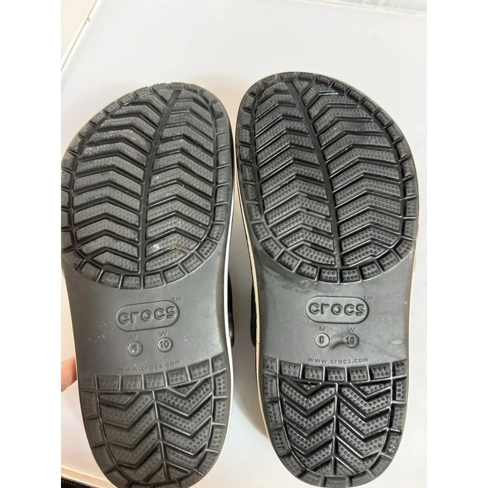 Crocs Unisex-Adult Bayaband Clogs Size M-8 W-10 Black/White #1333 Beach Summer
